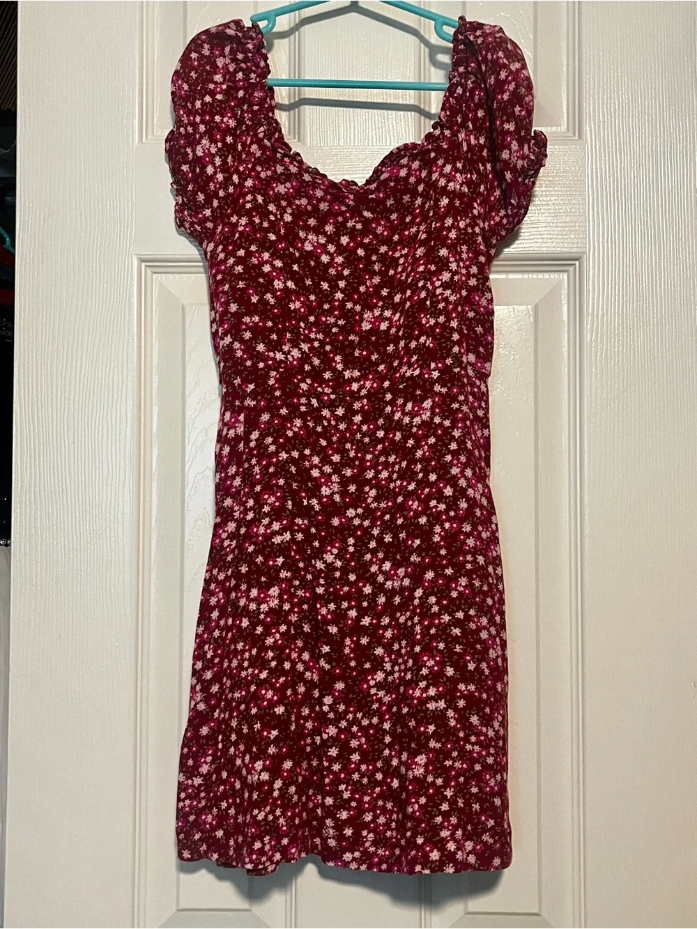 Old Navy Burgundy Floral Smocked romper Size 8
